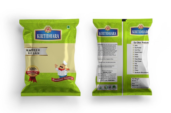 Matter Besan 500 gm packaging