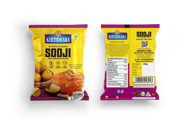 Suji 200 gm packaging
